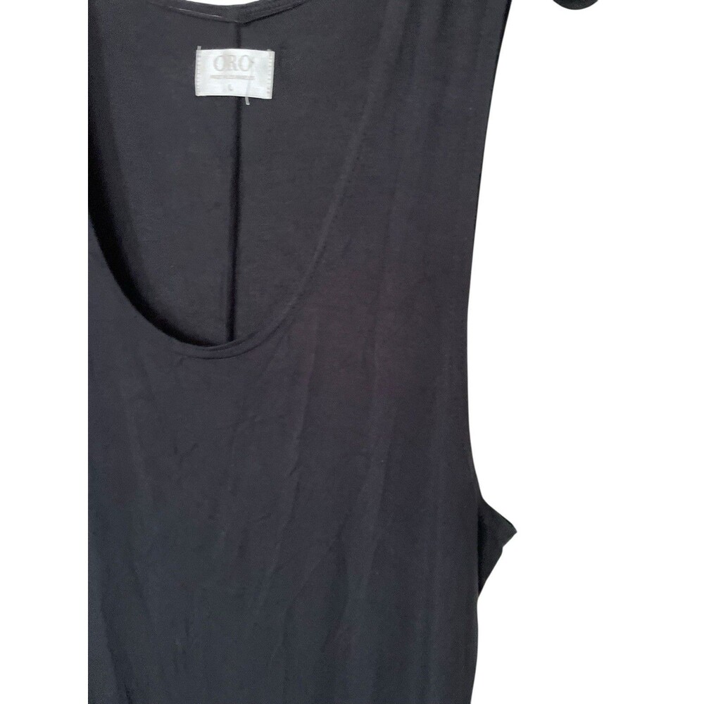 Oro Los Angeles Scallop BLACK Tank Top Sleeveless T Shirt  SZ L - Picture 8 of 14